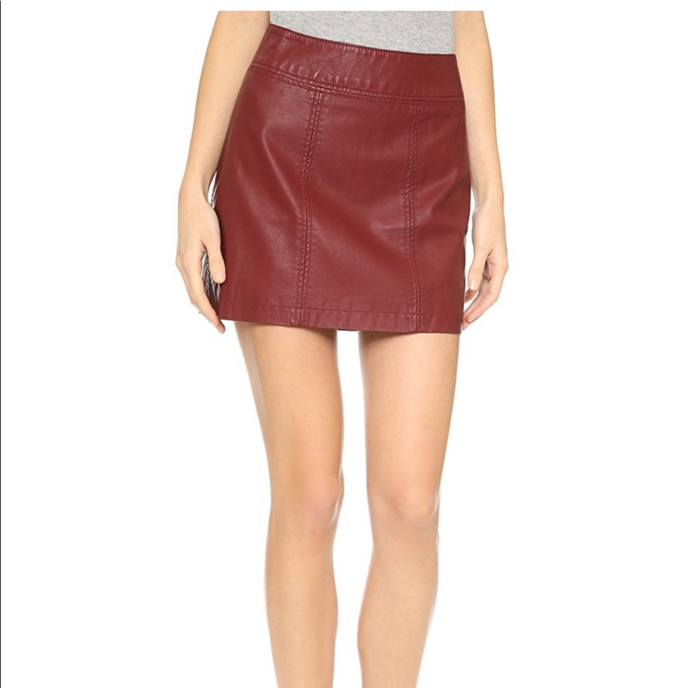 Free People Vegan Leather Mini Skirt
